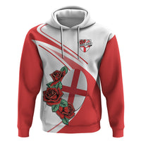 Custom England Rugby Zip Hoodie Red Rose Sporty Style - Wonder Print Shop