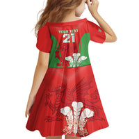 Custom Wales Rugby Kid Short Sleeve Dress With Prince of Waless Feathers Go Cymru - Wonder Print Shop