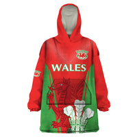 Custom Wales Rugby Wearable Blanket Hoodie With Prince of Waless Feathers Go Cymru - Wonder Print Shop