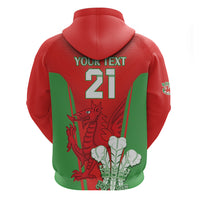 Custom Wales Rugby Zip Hoodie With Prince of Waless Feathers Go Cymru - Wonder Print Shop