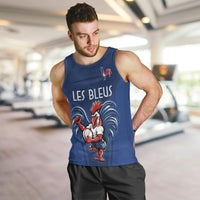 Custom France Rugby Men Tank Top Le XV de France Gallic Rooster - Wonder Print Shop
