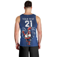 Custom France Rugby Men Tank Top Le XV de France Gallic Rooster - Wonder Print Shop