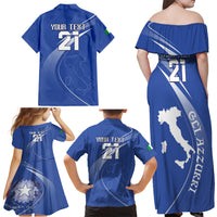 Custom Italy Rugby Family Matching Off Shoulder Maxi Dress and Hawaiian Shirt Come On Gli Azzurri LT9 - Wonder Print Shop