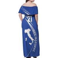 Custom Italy Rugby Family Matching Off Shoulder Maxi Dress and Hawaiian Shirt Come On Gli Azzurri LT9 - Wonder Print Shop