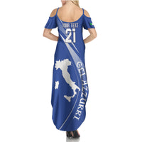 Custom Italy Rugby Summer Maxi Dress Come On Gli Azzurri - Wonder Print Shop