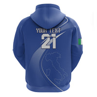 Custom Italy Rugby Zip Hoodie Come On Gli Azzurri - Wonder Print Shop