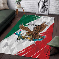 Eagle Devouring Snake Mexican Emblem Personalized Area Rug Grunge Flag Style