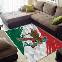 Eagle Devouring Snake Mexican Emblem Personalized Area Rug Grunge Flag Style