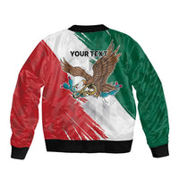 Eagle Devouring Snake Mexican Emblem Personalized Bomber Jacket Grunge Flag Style