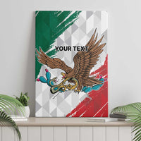 Eagle Devouring Snake Mexican Emblem Personalized Canvas Wall Art Grunge Flag Style
