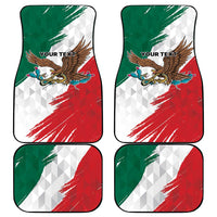 Eagle Devouring Snake Mexican Emblem Personalized Car Mats Grunge Flag Style