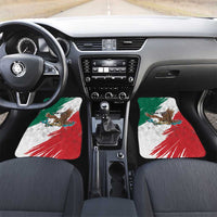 Eagle Devouring Snake Mexican Emblem Personalized Car Mats Grunge Flag Style