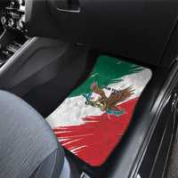 Eagle Devouring Snake Mexican Emblem Personalized Car Mats Grunge Flag Style