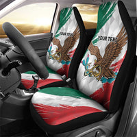 Eagle Devouring Snake Mexican Emblem Personalized Car Seat Cover Grunge Flag Style