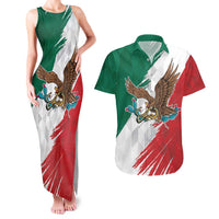 Eagle Devouring Snake Mexican Emblem Personalized Couples Matching Tank Maxi Dress and Hawaiian Shirt Grunge Flag Style