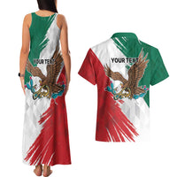 Eagle Devouring Snake Mexican Emblem Personalized Couples Matching Tank Maxi Dress and Hawaiian Shirt Grunge Flag Style