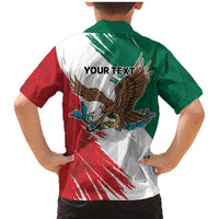 Eagle Devouring Snake Mexican Emblem Personalized Family Matching Mermaid Dress and Hawaiian Shirt Grunge Flag Style