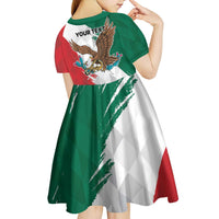 Eagle Devouring Snake Mexican Emblem Personalized Kid Short Sleeve Dress Grunge Flag Style