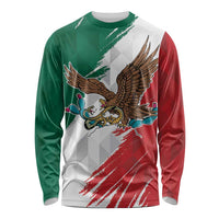Eagle Devouring Snake Mexican Emblem Personalized Long Sleeve Shirt Grunge Flag Style