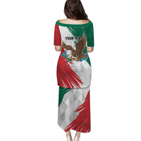 Eagle Devouring Snake Mexican Emblem Personalized Puletasi Grunge Flag Style