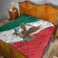Eagle Devouring Snake Mexican Emblem Personalized Quilt Grunge Flag Style