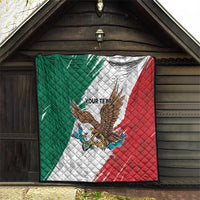 Eagle Devouring Snake Mexican Emblem Personalized Quilt Grunge Flag Style