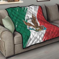 Eagle Devouring Snake Mexican Emblem Personalized Quilt Grunge Flag Style