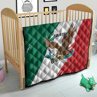 Eagle Devouring Snake Mexican Emblem Personalized Quilt Grunge Flag Style