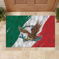 Eagle Devouring Snake Mexican Emblem Personalized Rubber Doormat Grunge Flag Style