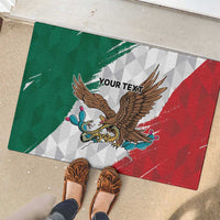 Eagle Devouring Snake Mexican Emblem Personalized Rubber Doormat Grunge Flag Style