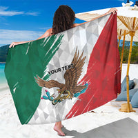 Eagle Devouring Snake Mexican Emblem Personalized Sarong Grunge Flag Style