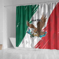 Eagle Devouring Snake Mexican Emblem Personalized Shower Curtain Grunge Flag Style