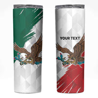 Eagle Devouring Snake Mexican Emblem Personalized Skinny Tumbler Grunge Flag Style