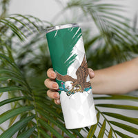 Eagle Devouring Snake Mexican Emblem Personalized Skinny Tumbler Grunge Flag Style