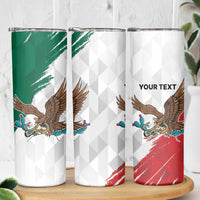 Eagle Devouring Snake Mexican Emblem Personalized Skinny Tumbler Grunge Flag Style