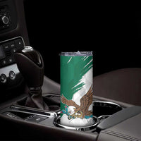 Eagle Devouring Snake Mexican Emblem Personalized Skinny Tumbler Grunge Flag Style