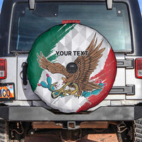 Eagle Devouring Snake Mexican Emblem Personalized Spare Tire Cover Grunge Flag Style