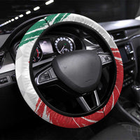 Eagle Devouring Snake Mexican Emblem Steering Wheel Cover Grunge Flag Style