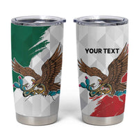 Eagle Devouring Snake Mexican Emblem Personalized Tumbler Cup Grunge Flag Style