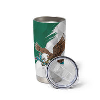 Eagle Devouring Snake Mexican Emblem Personalized Tumbler Cup Grunge Flag Style