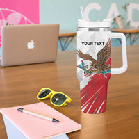 Eagle Devouring Snake Mexican Emblem Personalized Tumbler With Handle Grunge Flag Style