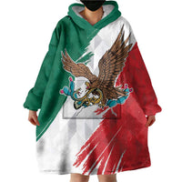 Eagle Devouring Snake Mexican Emblem Personalized Wearable Blanket Hoodie Grunge Flag Style