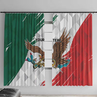 Eagle Devouring Snake Mexican Emblem Personalized Window Curtain Grunge Flag Style