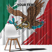 Eagle Devouring Snake Mexican Emblem Personalized Window Curtain Grunge Flag Style