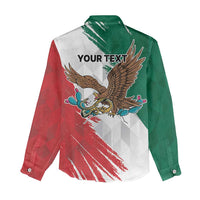 Eagle Devouring Snake Mexican Emblem Personalized Women Casual Shirt Grunge Flag Style