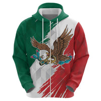 Eagle Devouring Snake Mexican Emblem Personalized Zip Hoodie Grunge Flag Style