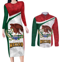 Eagle Devouring Snake Mexican Emblem Personalized Couples Matching Long Sleeve Bodycon Dress and Long Sleeve Button Shirt Sporty Style