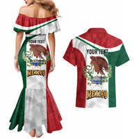 Eagle Devouring Snake Mexican Emblem Personalized Couples Matching Mermaid Dress and Hawaiian Shirt Sporty Style