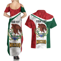 Eagle Devouring Snake Mexican Emblem Personalized Couples Matching Summer Maxi Dress and Hawaiian Shirt Sporty Style