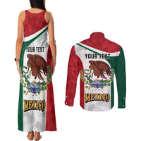 Eagle Devouring Snake Mexican Emblem Personalized Couples Matching Tank Maxi Dress and Long Sleeve Button Shirt Sporty Style
